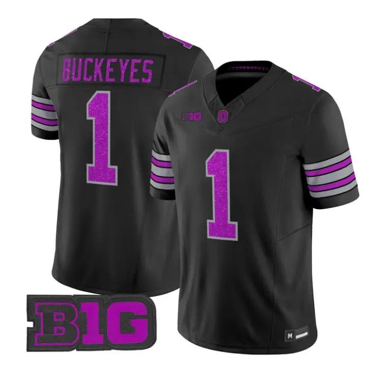 Buckeyes Jersey #1 Ohio State Buckeyes Glitter Vapor All Stitched by My Store NCAA Football Jerseys