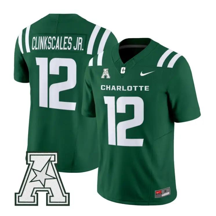 CJ Clinkscales Jr Jersey #12 Charlotte 49ers 2026 Vapor All Stitched by My Store NCAA Football Jerseys