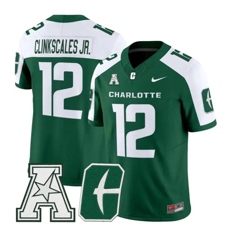 CJ Clinkscales Jr Jersey #12 Charlotte 49ers 2026 Vapor All Stitched by My Store NCAA Football Jerseys