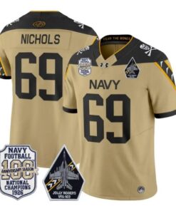 Cam Nichols Jersey #69 Navy Midshipmen 100th Anni Patch All Stitched by My Store NCAA Football Jerseys
