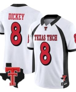 Cameron Dickey Jersey #8 Texas Tech Red Raiders 2026 Throwback Stitched by My Store NCAA Football Jerseys