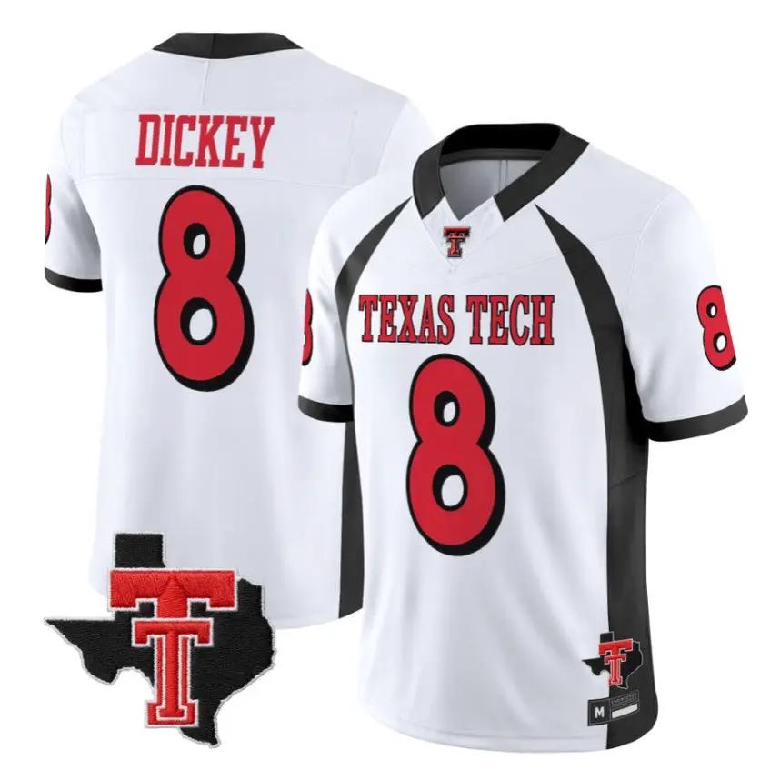 Cameron Dickey Jersey #8 Texas Tech Red Raiders 2026 Throwback Stitched by My Store NCAA Football Jerseys