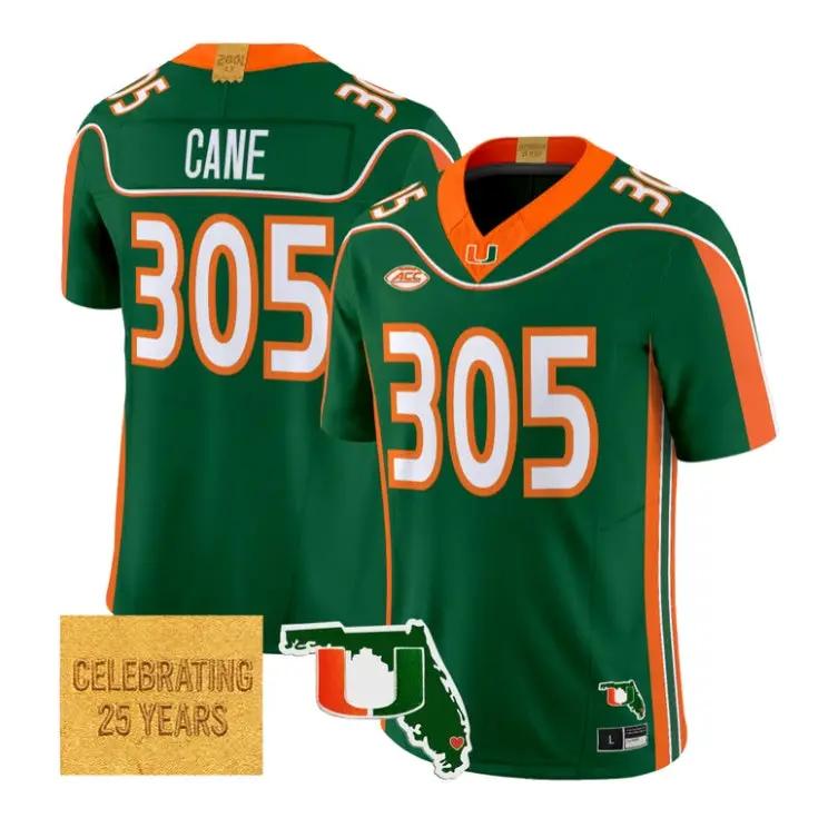 Cane Jersey #305 Miami Hurricanes 2001 Throwback 2026 Limited Stitched by My Store NCAA Football Jerseys