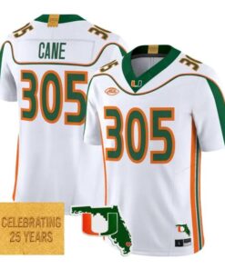 Cane Jersey #305 Miami Hurricanes 2001 Throwback 2026 Limited Stitched by My Store NCAA Football Jerseys