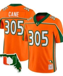 Cane Jersey #305 Miami Hurricanes Throwback 2026 Florida Patch Stitched by My Store NCAA Football Jerseys