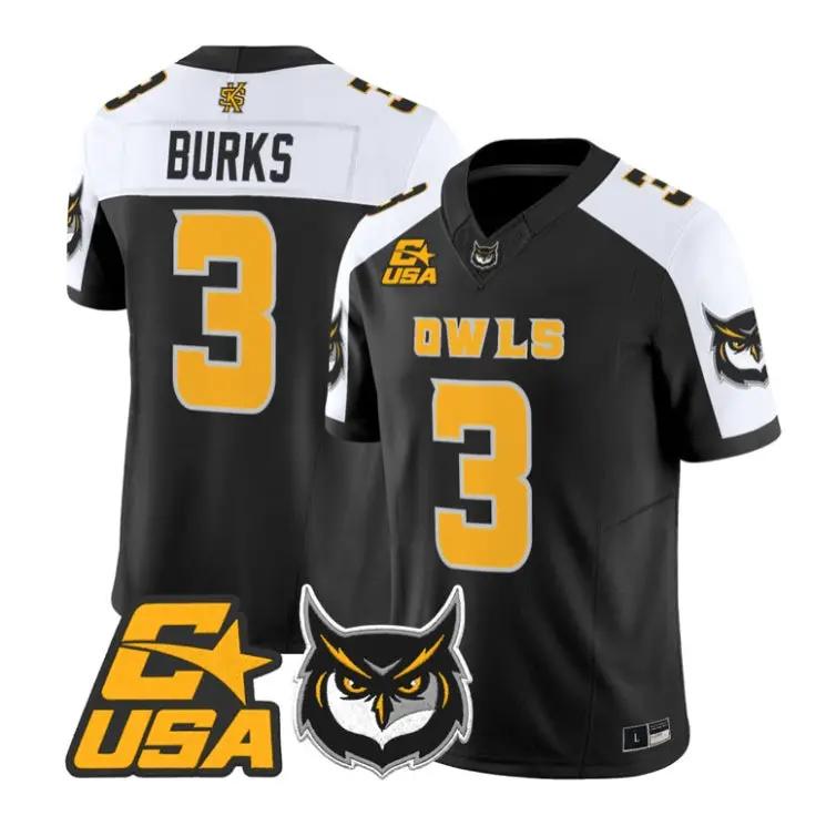 Chandler Burks Jersey #3 Kennesaw State Owls 2026 Vapor All Stitched by My Store NCAA Football Jerseys