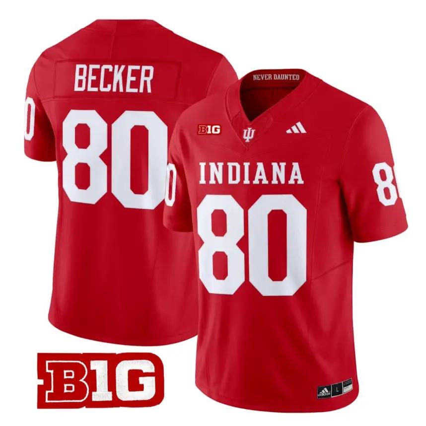 Charlie Becker Jersey #80 Indiana Hoosiers 2026 Vapor Limited All Stitched Red by My Store NCAA Football Jerseys
