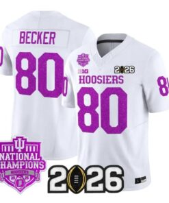 Charlie Becker Jersey #80 Indiana Hoosiers 2026 Glitter Vapor Stitched by My Store NCAA Football Jerseys