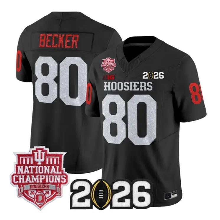 Charlie Becker Jersey #80 Indiana Hoosiers 2026 Glitter Vapor Stitched by My Store NCAA Football Jerseys