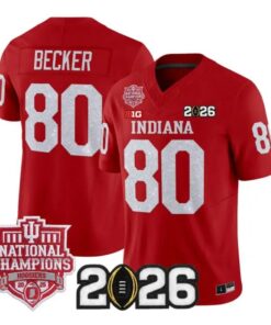 Charlie Becker Jersey #80 Indiana Hoosiers 2026 Glitter Vapor Stitched by My Store NCAA Football Jerseys