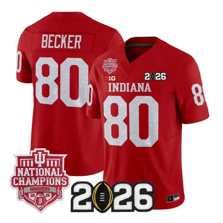 Charlie Becker Jersey #80 Indiana Hoosiers 2026 Glitter Vapor Stitched by My Store NCAA Football Jerseys