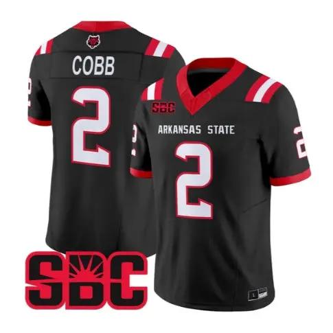 Chauncy Cobb Jersey #2 Arkansas State Red Wolves 2026 Stitched by My Store NCAA Football Jerseys