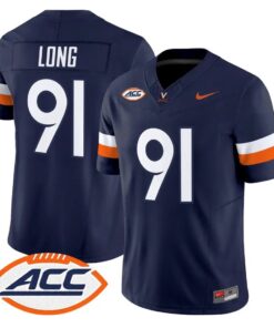 Chris Long Jersey #91 Virginia Cavaliers 2026 Vapor Limited Stitched by My Store NCAA Football Jerseys