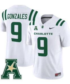 Cole Gonzales Jersey #9 Charlotte 49ers 2026 Vapor Limited Stitched by My Store NCAA Football Jerseys