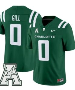 Collin Gill Jersey #0 Charlotte 49ers 2026 Vapor Limited All Stitched by My Store NCAA Football Jerseys