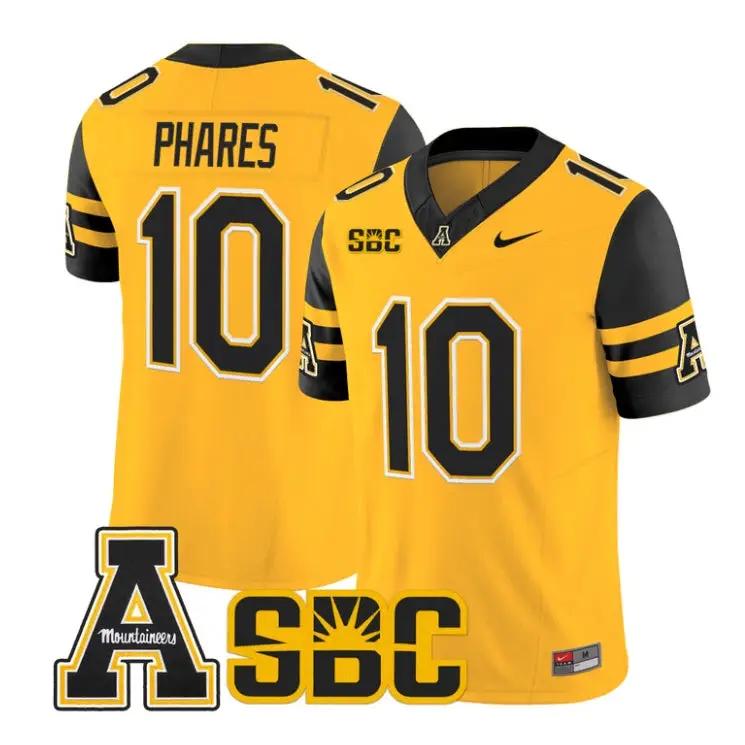 Colton Phares Jersey #10 App State Mountaineers 2026 Vapor Stitched by My Store NCAA Football Jerseys