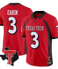 Coy Eakin Jersey #3 Texas Tech Red Raiders 2026 Texas Patch All Stitched by My Store NCAA Football Jerseys