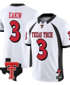 Coy Eakin Jersey #3 Texas Tech Red Raiders 2026 Texas Patch All Stitched by My Store NCAA Football Jerseys