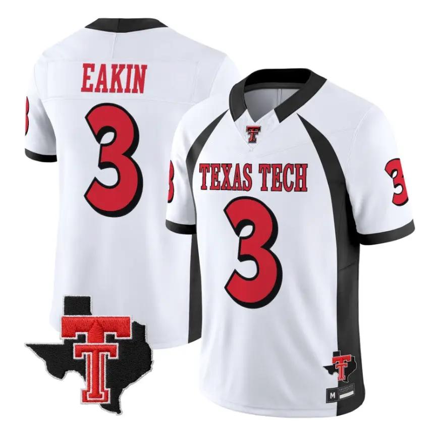 Coy Eakin Jersey #3 Texas Tech Red Raiders 2026 Texas Patch All Stitched by My Store NCAA Football Jerseys