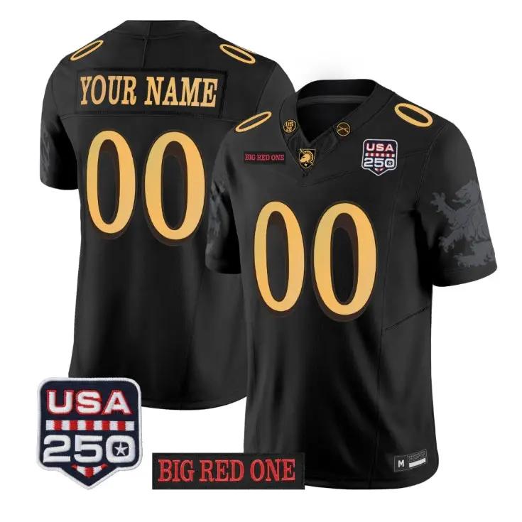 Custom Army Black Knights Jersey 2026 Big Red One USA 250 Patch Vapor Stitched by My Store NCAA Football Jerseys