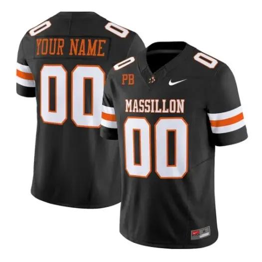 Custom Massillon Tigers Jersey Name, Number 2026 Vapor Stitched Black by My Store NCAA Football Jerseys