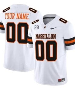 Custom Massillon Tigers Jersey Name, Number 2026 Vapor Stitched White by My Store NCAA Football Jerseys