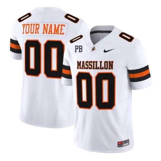 Custom Massillon Tigers Jersey Name, Number 2026 Vapor Stitched White by My Store NCAA Football Jerseys