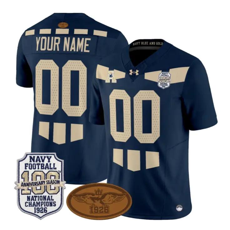 Custom Navy Midshipmen Jersey 2026 Honors 1926 National Championship All Stitched by My Store NCAA Football Jerseys