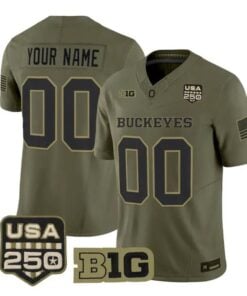 Custom Ohio State Buckeyes Jersey 2026 Salute to Service Stitched Olive by My Store NCAA Football Jerseys