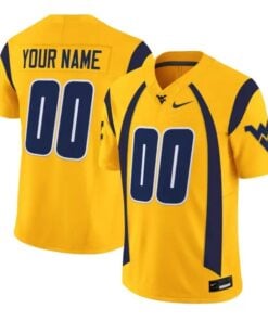 Custom West Virginia Mountaineers Jersey Throwback Vapor Limited Stitched Gold by My Store NCAA Football Jerseys