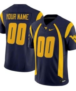 Custom West Virginia Mountaineers Jersey Throwback Vapor Limited Stitched Navy by My Store NCAA Football Jerseys