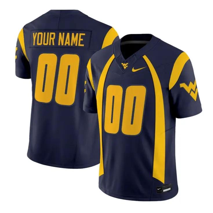 Custom West Virginia Mountaineers Jersey Throwback Vapor Limited Stitched Navy by My Store NCAA Football Jerseys