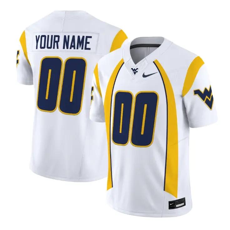 Custom West Virginia Mountaineers Jersey Throwback Vapor Limited Stitched White by My Store NCAA Football Jerseys