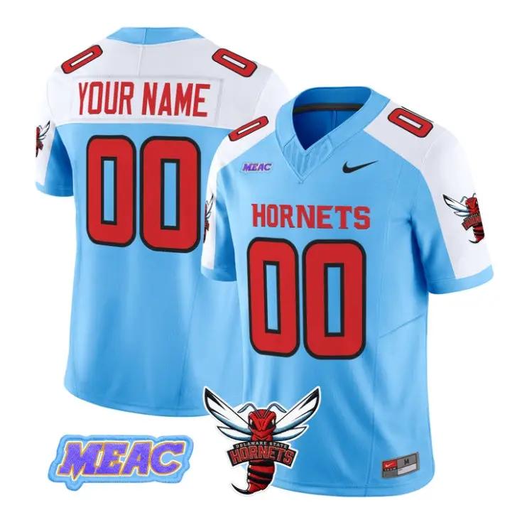 Custom Delaware State Hornets Jersey Name, Number 2026 Vapor Stitched by My Store NCAA Football Jerseys