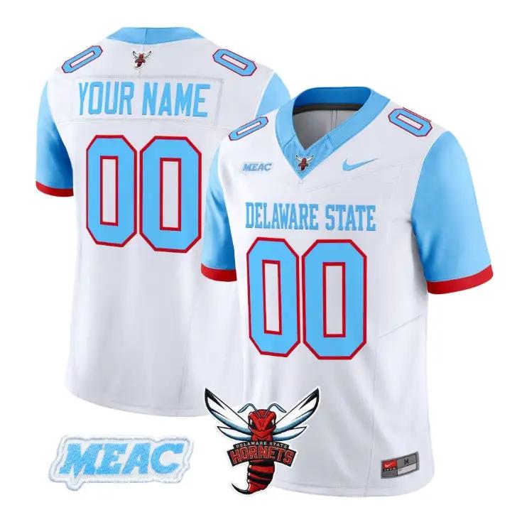Custom Delaware State Hornets Jersey Name, Number 2026 Vapor Stitched by My Store NCAA Football Jerseys