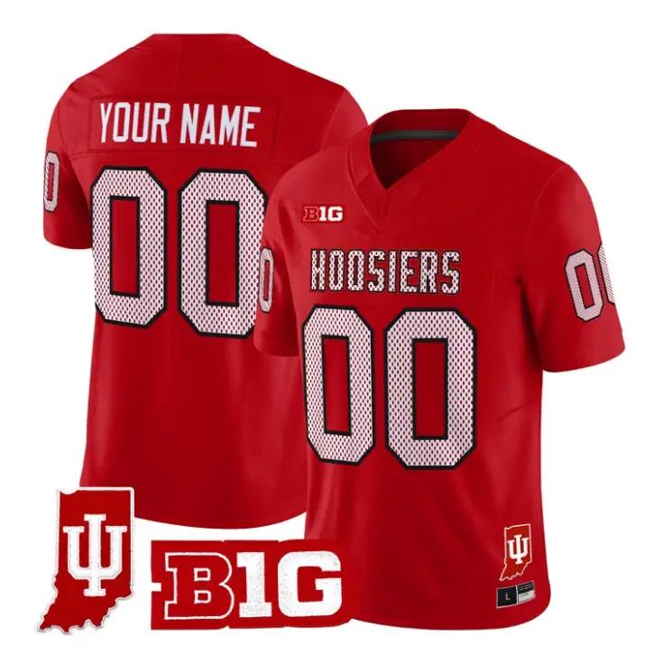 Custom Indiana Hoosiers Jersey 90s Throwback Indiana State Patch Stitched by My Store NCAA Football Jerseys