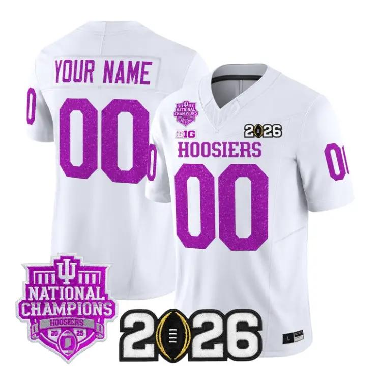 Custom Indiana Hoosiers Jersey Name, Number 2026 Glitter Vapor Stitched by My Store NCAA Football Jerseys