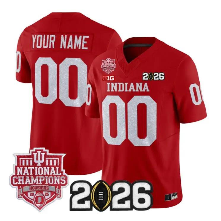 Custom Indiana Hoosiers Jersey Name, Number 2026 Glitter Vapor Stitched by My Store NCAA Football Jerseys