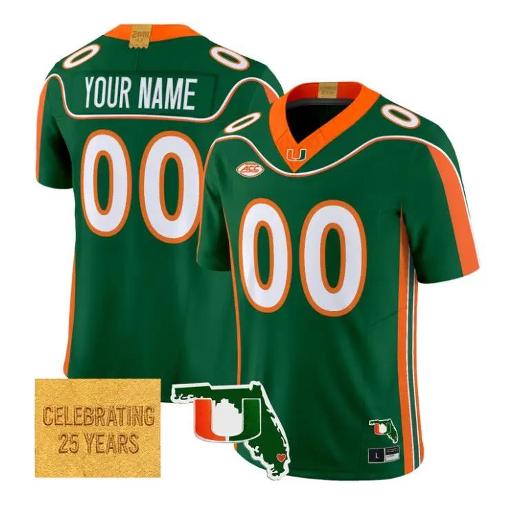 Custom Miami Hurricanes Jersey 2026 2001 Throwback Florida Patch Stitched by My Store NCAA Football Jerseys