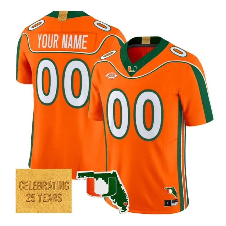Custom Miami Hurricanes Jersey 2026 2001 Throwback Florida Patch Stitched by My Store NCAA Football Jerseys