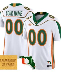 Custom Miami Hurricanes Jersey 2026 2001 Throwback Florida Patch Stitched by My Store NCAA Football Jerseys