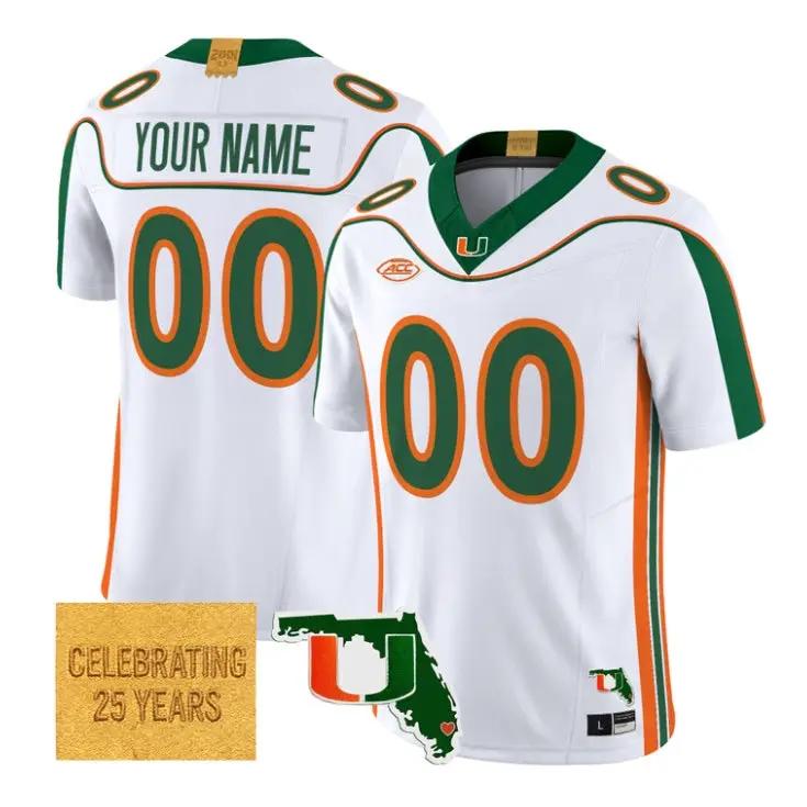 Custom Miami Hurricanes Jersey 2026 2001 Throwback Florida Patch Stitched by My Store NCAA Football Jerseys