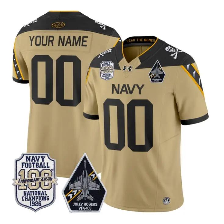 Custom Navy Midshipmen Jersey Jolly Rogers Edition Vapor All Stitched by My Store NCAA Football Jerseys