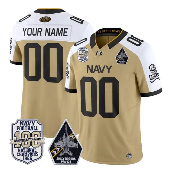 Custom Navy Midshipmen Jersey Jolly Rogers Edition Vapor All Stitched by My Store NCAA Football Jerseys