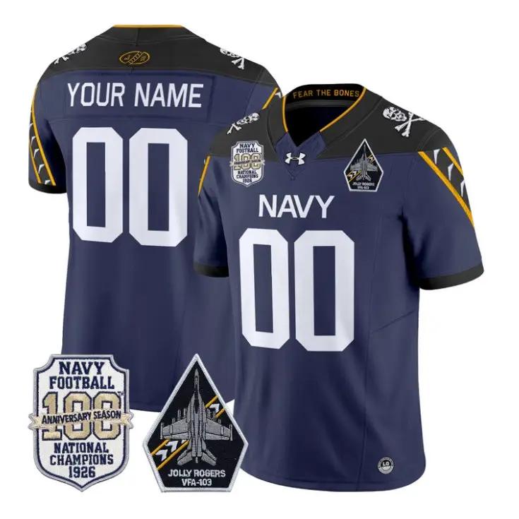 Custom Navy Midshipmen Jersey Jolly Rogers Edition Vapor All Stitched by My Store NCAA Football Jerseys