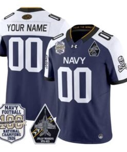 Custom Navy Midshipmen Jersey Jolly Rogers Edition Vapor All Stitched by My Store NCAA Football Jerseys