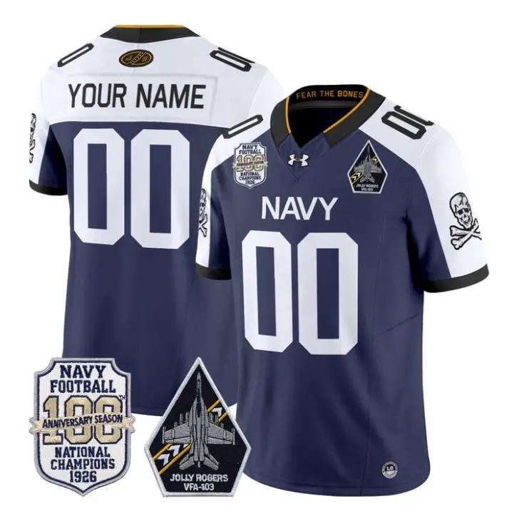 Custom Navy Midshipmen Jersey Jolly Rogers Edition Vapor All Stitched by My Store NCAA Football Jerseys