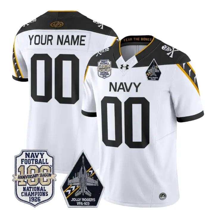 Custom Navy Midshipmen Jersey Jolly Rogers Edition Vapor All Stitched by My Store NCAA Football Jerseys