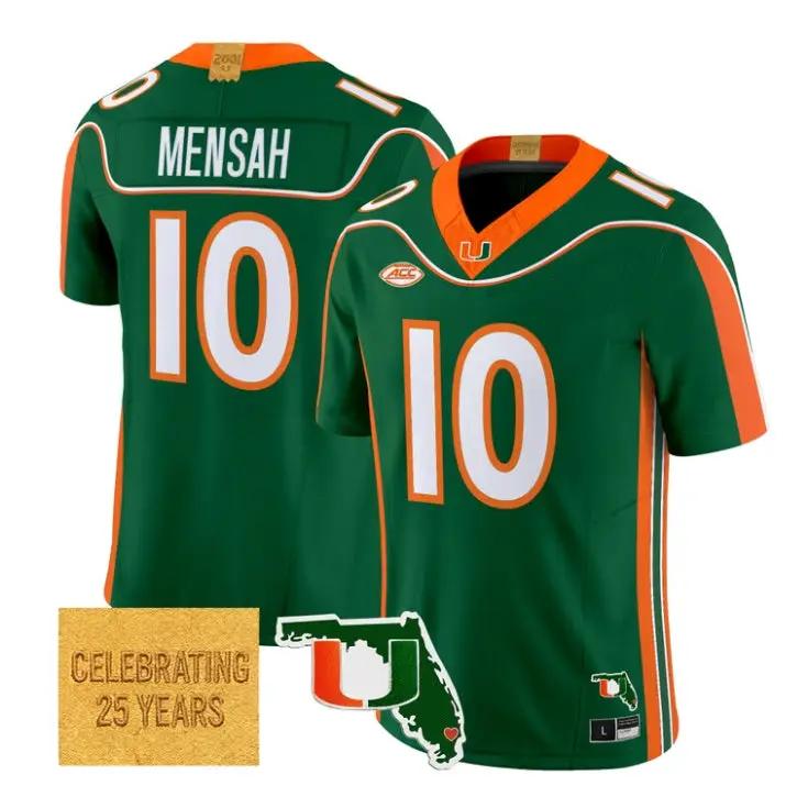 Darian Mensah Jersey #10 Miami Hurricanes 2001 Throwback 2026 Stitched by My Store NCAA Football Jerseys