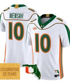 Darian Mensah Jersey #10 Miami Hurricanes 2001 Throwback 2026 Stitched by My Store NCAA Football Jerseys